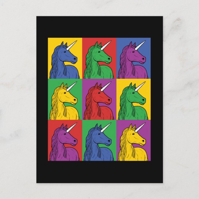 Postal Pop Art Unicorn (Anverso)