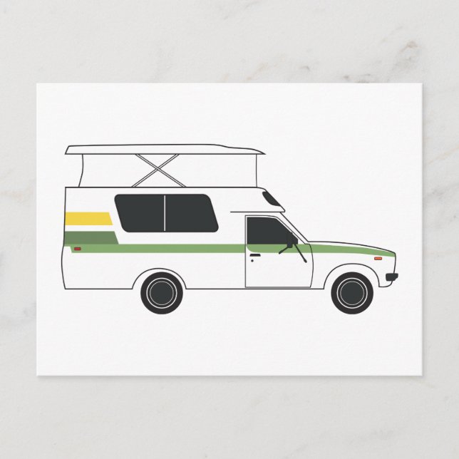 Postal pop chinook camper lima retro limón (Anverso)
