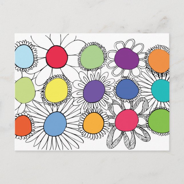 Postal Pop de flores (Anverso)