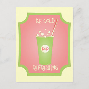 Postal Pop de refresco en frío de hielo