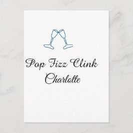 Postal Pop fizz clink blue champagne bottle new year