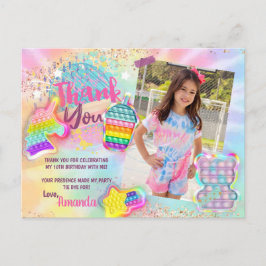 Postal pop it fidget Tie Dye Rainbow Photo you card