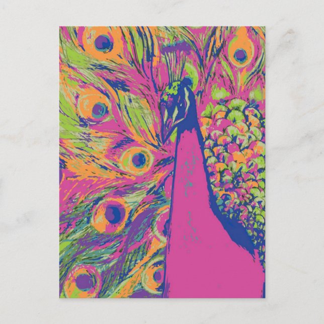 Postal Pop Pavo Real (Anverso)