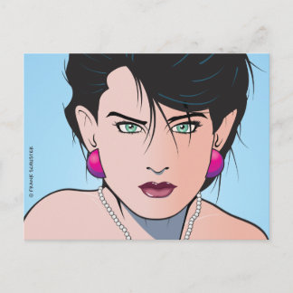 Postal Popart Chica Angie