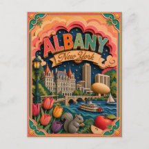 PopCut Estados Albany Nueva York Arte en Papel