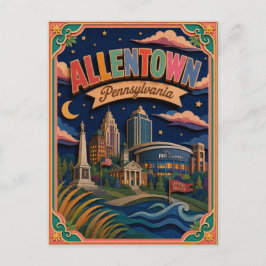 Postal PopCut Estados Allentown Pennsylvania Arte de Pape