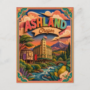 Postal PopCut Estados Ashland Oregon Arte de Papel