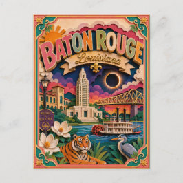 Postal PopCut Estados Baton Rouge Louisiana Arte de Papel