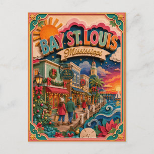 Postal PopCut Estados Bay St. Louis Mississippi Arte de P