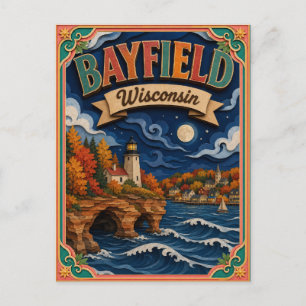 Postal PopCut Estados Bayfield Wisconsin Arte de Papel