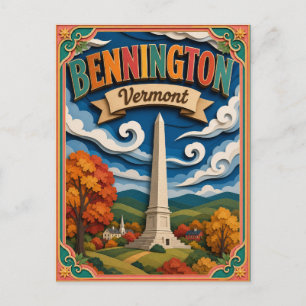 Postal PopCut Estados Bennington Vermont Arte de Papel