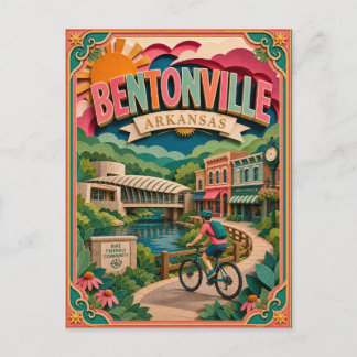Postal PopCut Estados Bentonville Arkansas Arte de Papel