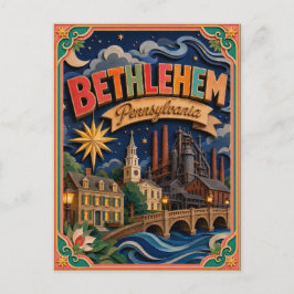 Postal PopCut Estados Bethlehem Pennsylvania Arte de Pape
