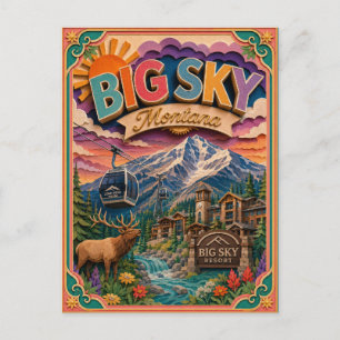 Postal PopCut Estados Big Sky Montana Arte en Papel