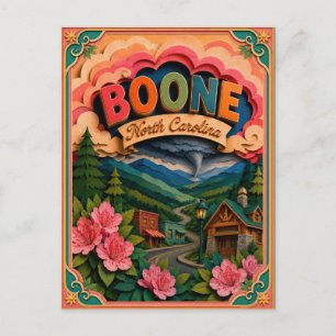 Postal PopCut Estados Boone Carolina del Norte Arte de Pa