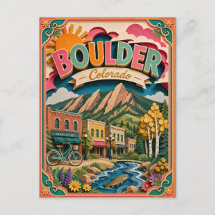 Postal PopCut Estados Boulder Colorado Arte de Papel