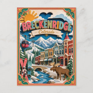 Postal PopCut Estados Breckenridge Colorado Arte de Papel