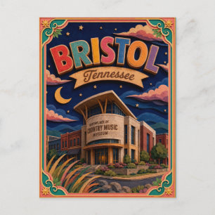 Postal PopCut Estados Bristol Tennessee Arte de Papel