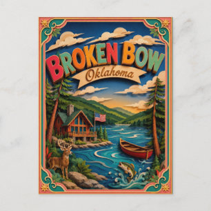 Postal PopCut Estados Broken Bow Oklahoma Arte de Papel