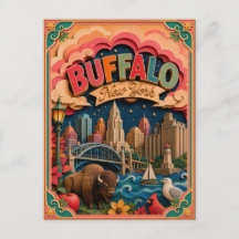 PopCut Estados Búfalo Nueva York Arte en Papel