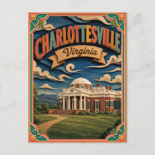 Postal PopCut Estados Charlottesville Virginia Arte de Pa