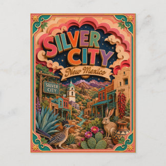 Postal PopCut Estados Ciudad de Plata Nuevo México Arte d