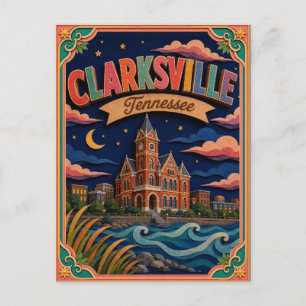 Postal PopCut Estados Clarksville Tennessee Arte de Papel