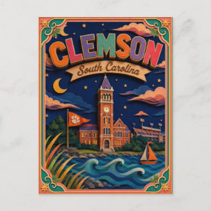 Postal PopCut Estados Clemson Carolina del Sur Arte de Pa