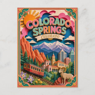 Postal PopCut Estados Colorado Springs Colorado Arte de P