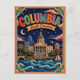 Postal PopCut Estados Columbia Carolina del Sur Arte de P
