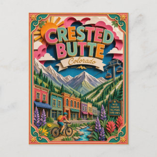 Postal PopCut Estados Crested Butte Colorado Arte de Pape