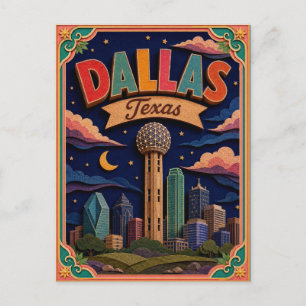 Postal PopCut Estados Dallas Texas Arte de Papel