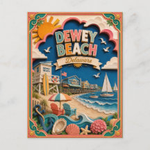 PopCut Estados Dewey Beach Delaware Arte de Papel
