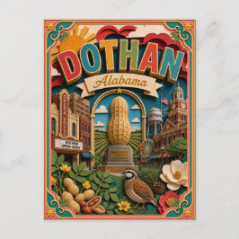 Postal PopCut Estados Dothan Alabama Arte de Papel