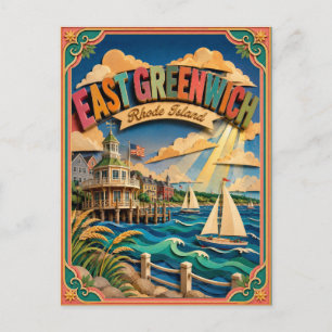 Postal PopCut Estados East Greenwich Rhode Island Arte