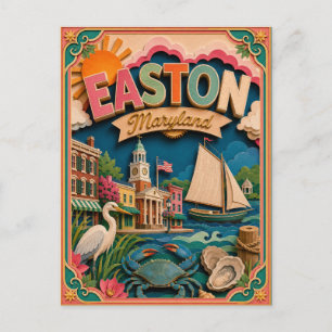 Postal PopCut Estados Easton Maryland Arte de Papel