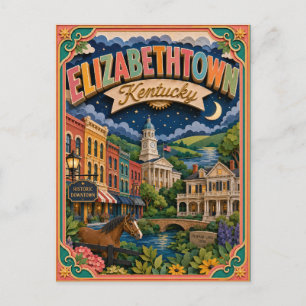 Postal PopCut Estados Elizabethtown Kentucky Arte de Pape