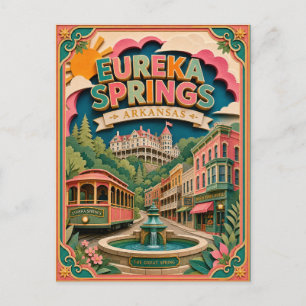 Postal PopCut Estados Eureka Springs Arkansas Arte de Pap
