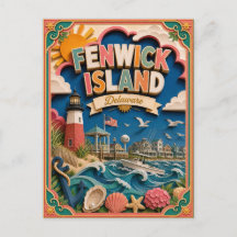 PopCut Estados Fenwick Island Delaware Arte de Pap