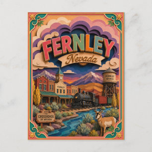Postal PopCut Estados Fernley Nevada Arte de Papel