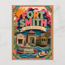 PopCut Estados Fort Smith Arkansas Arte de Papel