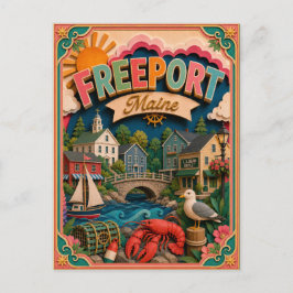 Postal PopCut Estados Freeport Maine Arte de Papel