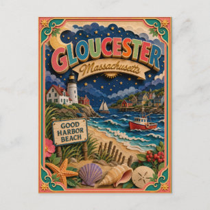 Postal PopCut Estados Gloucester Massachusetts Arte de Pa