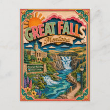 PopCut Estados Great Falls Montana Arte de Papel