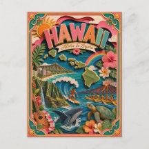 PopCut Estados Hawaii Arte en Papel 3D Colorido