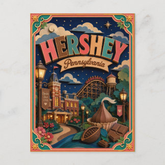 Postal PopCut Estados Hershey Pennsylvania Arte de Papel