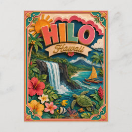 Postal PopCut Estados Hilo Hawái Arte de Papel