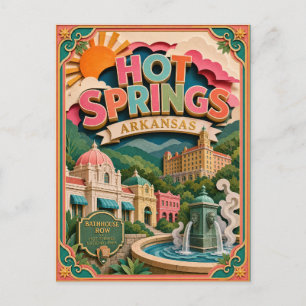 Postal PopCut Estados Hot Springs Arkansas Arte de Papel