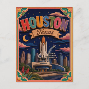 Postal PopCut Estados Houston Texas Arte de Papel