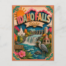 PopCut Estados Idaho Falls Idaho Arte en Papel